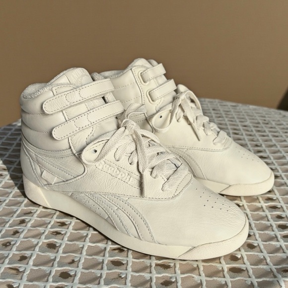 Anine Bing Shoes - Reebok x Anine Bing Freestyle High Top Classic White Leather Sneakers